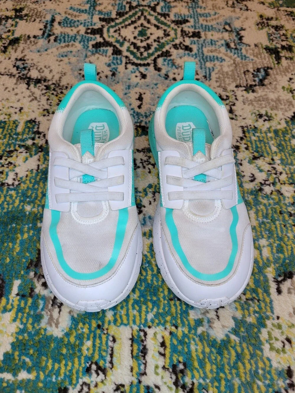 HEYDUDE Dude Perfect X Sirocco Play Kids Sneakers Mint Green, Size 6 Youth